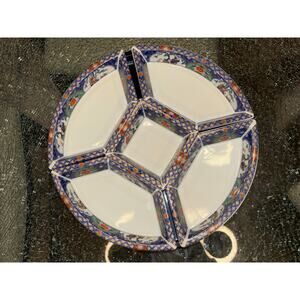 Andrea by Sadek Imari Lazy Susan Rotating Five-piece Porcelain Appetizer Server